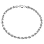 4MM Solid Diamond-Cut Rope Bracelet — detail 2