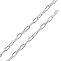 925 Sterling Silver Diamond Cut Paperclip Link 7mm Chain - CH20