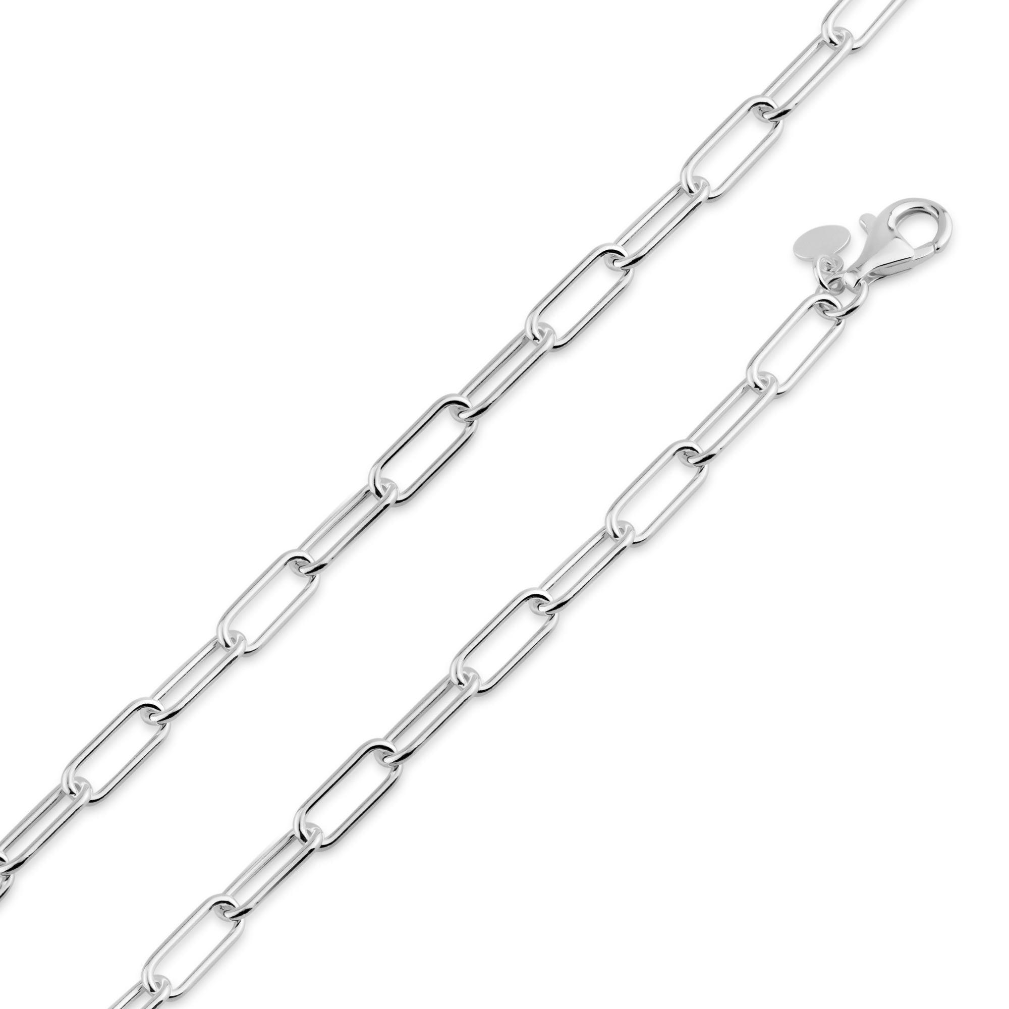 925 Sterling Silver Diamond Cut Paperclip Link 6mm Chain or Bracelet - CH22