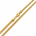 Gold Plated 925 Sterling Silver Ice 4 Sided Diamond Cut 180 3.6mm Chain or Bracelet - CH489GP