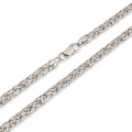 925 Sterling Silver Diamond Cut Square Byzantine 060 2.6mm Chain - CH837