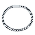 Rhodium Plated 925 Sterling Silver Round Franco Bracelet with Bar Lock 5.4mm - CHHB006
