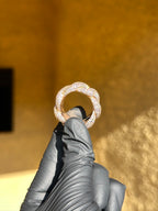 Chunky Diamond Cuban Ring, heavy Cuban link band with a smooth polished inner band