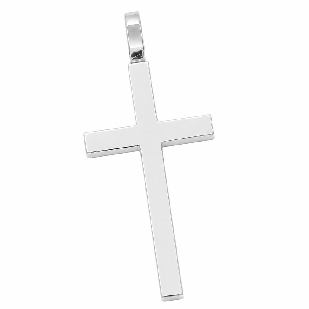 Cross gold pendant in white gold