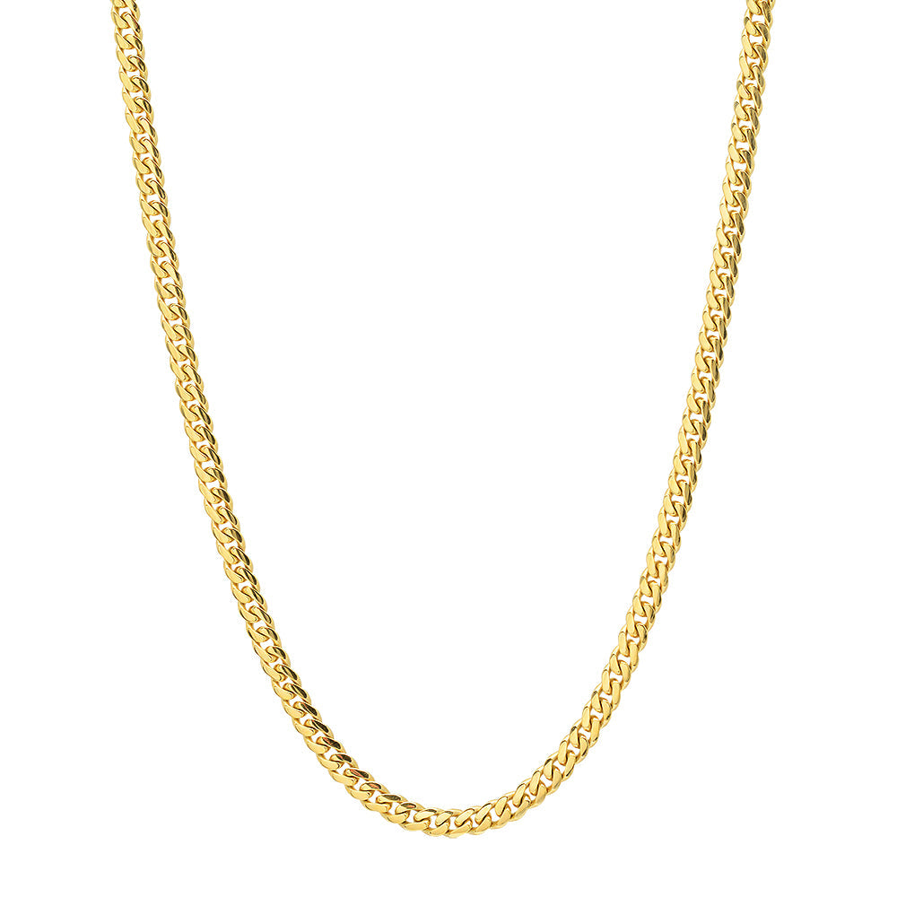 3.2MM Solid Miami Cuban Link Chain in yellow gold