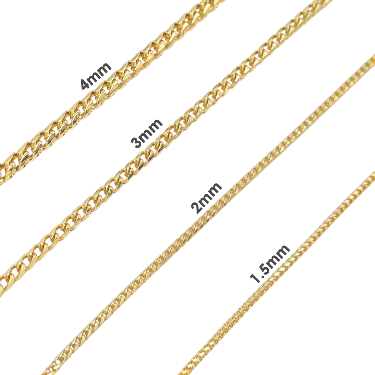 2MM Solid Diamond-Cut Franco Bracelet — detail 4
