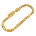 5MM Solid Dragon Biting Tail Scale Bracelet in solid 10K-24K gold