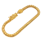 5MM Solid Dragon Biting Tail Scale Bracelet in solid 10K-24K gold