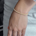 Silver 925 Gold Plated Italian Lariat Bracelet - ECB00096GP