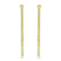 Gold Plated 925 Sterling Silver Herringbone Dangling Stud Earrings - ECE00065GP
