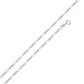 Rhodium Plated 925 Sterling Silver Figaro 035 Chain 1.2mm - CH1-035 RH