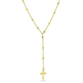 Gold Plated 925 Sterling Silver Beaded Rosary Necklace - GCP00004-GP