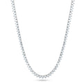 Rhodium Plated 925 Sterling Silver Round CZ Prong Set Tennis Necklace - GMN00196