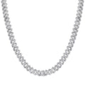 Rhodium Plated 925 Sterling Silver 5.5mm CZ Encrusted Monaco Chain or Bracelet - GMN00212 | GMB00129