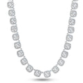 Rhodium Plated 925 Sterling Silver Round Multi CZ Tennis Necklace 7.4mm - GMN00194