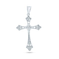 Rhodium Plated 925 Sterling Silver Cross Pendant - GMP00109