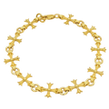 10MM Solid Gothic Style Cross Bracelet in solid 10K-24K gold