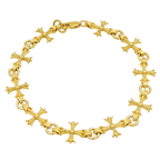 10MM Solid Gothic Style Cross Bracelet in solid 10K-24K gold