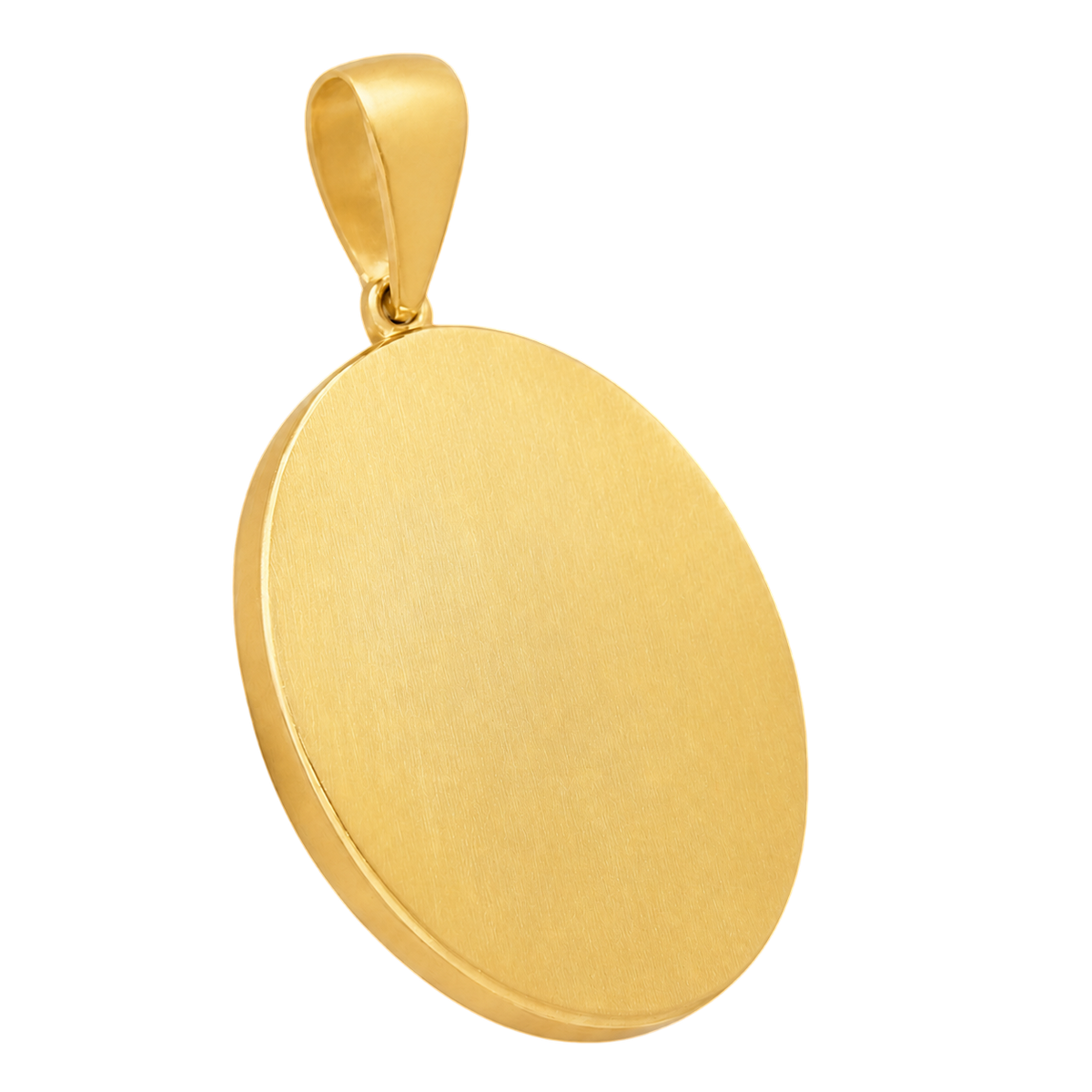 Holy Family Oval gold pendant, reverse side
