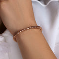 Final Price-Silver 925 Rose Gold Plated Skinny Snake Skin Italian Bracelet - ITB00017RGP