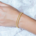Silver 925 Gold Plated Italian Tennis CZ Bracelet - ITB00205GP