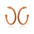 Silver 925 Rose Gold Plated Hoop Earrings - ITE00042RGP