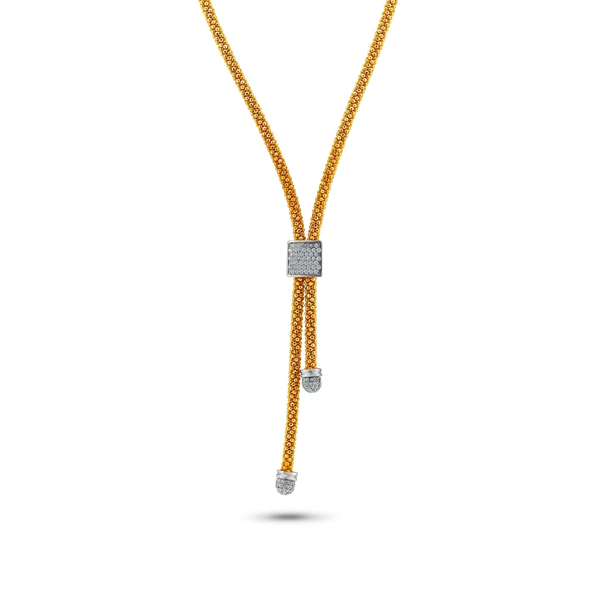Silver 925 Rose Gold and Rhodium Plated Italian Necklace - ITN00106RGP