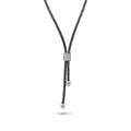 Silver 925 Black and Rhodium Plated Italian Necklace - ITN00106BLK