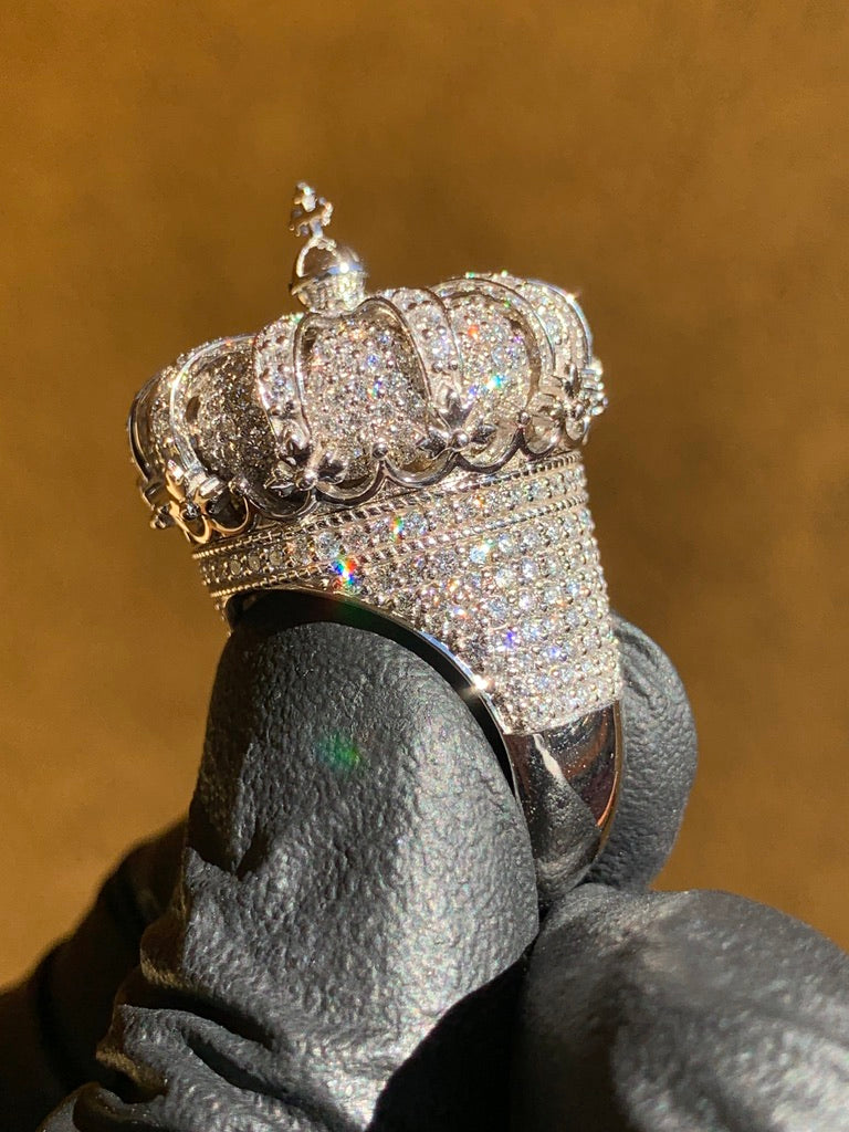 King's Crown Ring, open arch construction rising to a raised orb, approximately 600 diamonds