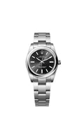 Rolex Stainless Steel Oyster Perpetual - 34mm - Bright black