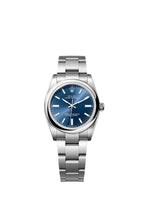 Rolex Stainless Steel Oyster Perpetual - 34mm - Bright blue
