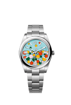 Rolex Stainless Steel Oyster Perpetual - 41mm - Turquoise blue, Celebration motif