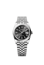 Rolex Stainless Steel Datejust - 36mm - Bright black - Jubilee