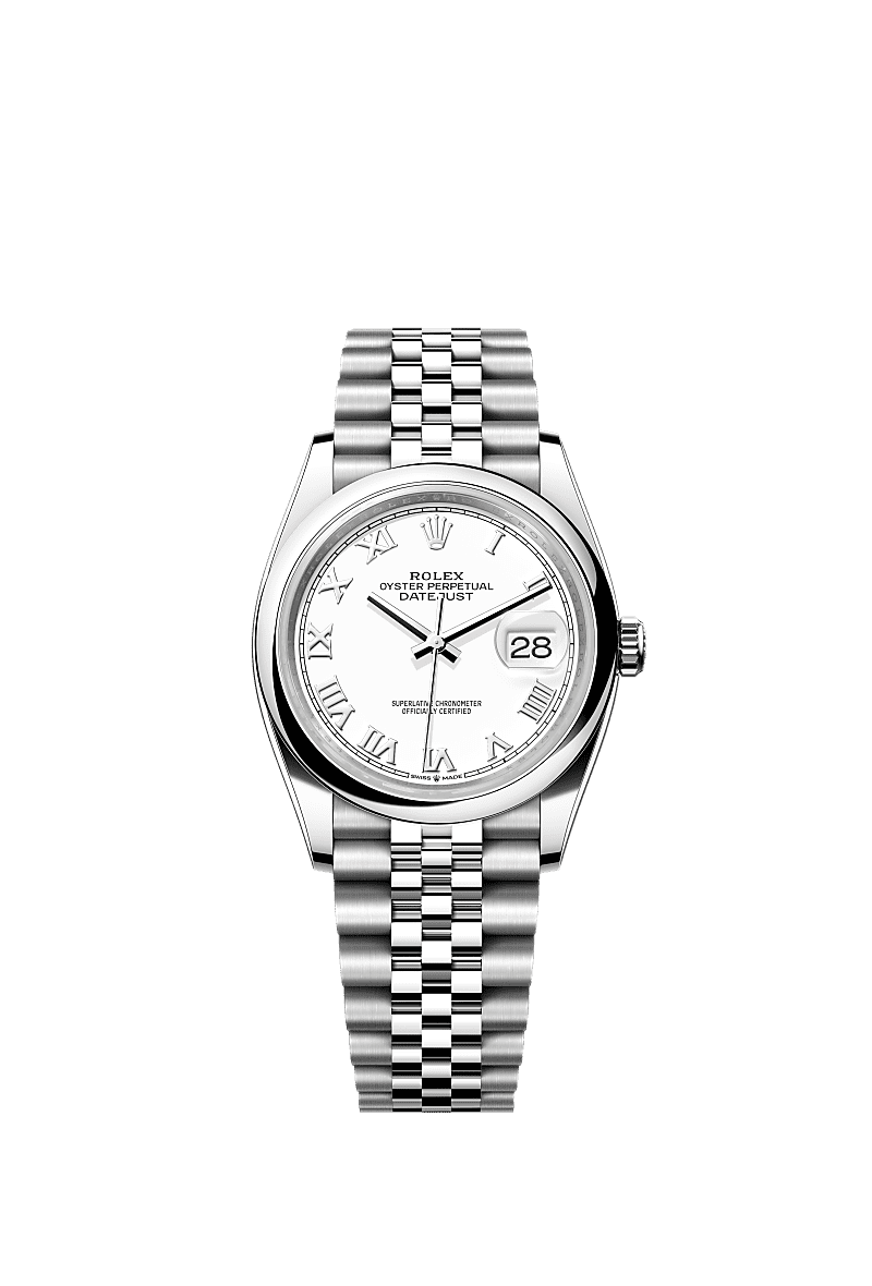 Rolex Stainless Steel Datejust - 36mm - White - Jubilee