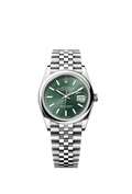 Rolex Stainless Steel Datejust - 36mm - Mint green - Jubilee