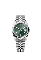 Rolex Stainless Steel Datejust - 36mm - Mint green - Jubilee