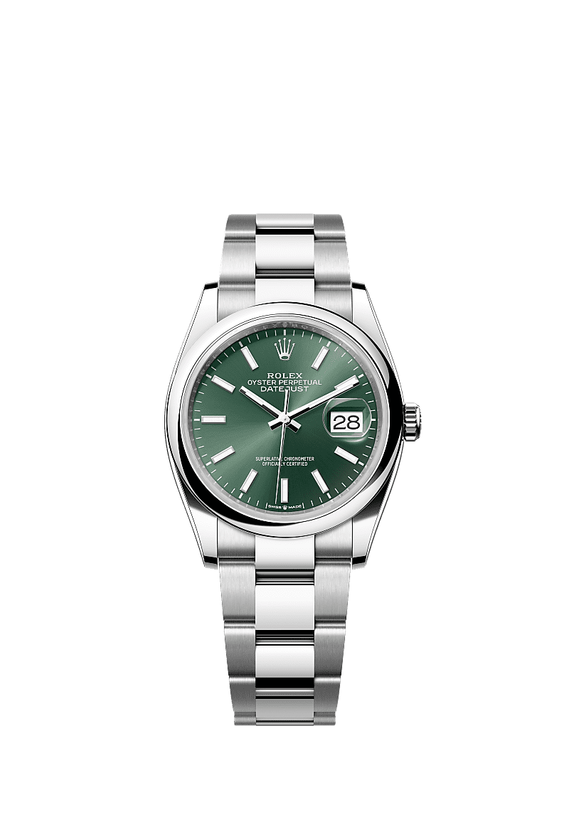 Rolex Stainless Steel Datejust - 36mm - Mint green - Oyster