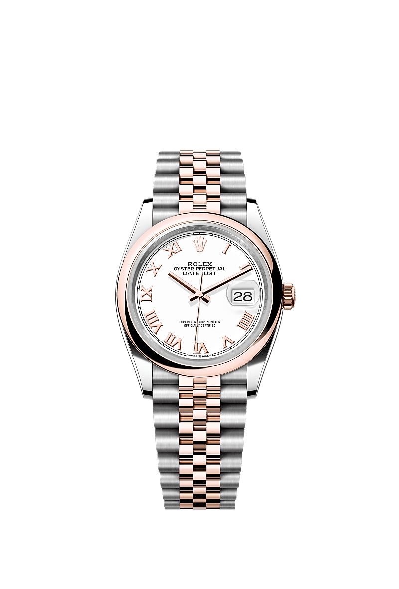 Rolex Two-Tone (RG/SS) Datejust - 36mm - White - Jubilee