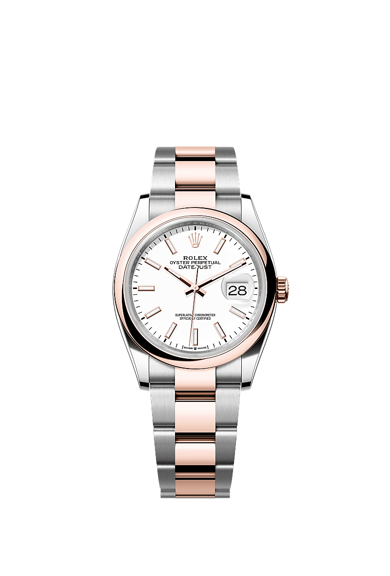 Rolex Two-Tone (RG/SS) Datejust - 36mm - White - Oyster