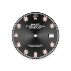 Rolex Two-Tone (RG/SS) Datejust - 36mm - Bright black Diamond Dial - Jubilee