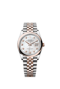 Rolex Two-Tone (RG/SS) Datejust - 36mm - White mother-of-pearl Diamond Dial - Jubilee