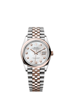 Rolex Two-Tone (RG/SS) Datejust - 36mm - White mother-of-pearl Diamond Dial - Jubilee