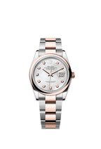 Rolex Two-Tone (RG/SS) Datejust - 36mm - White mother-of-pearl Diamond Dial - Oyster