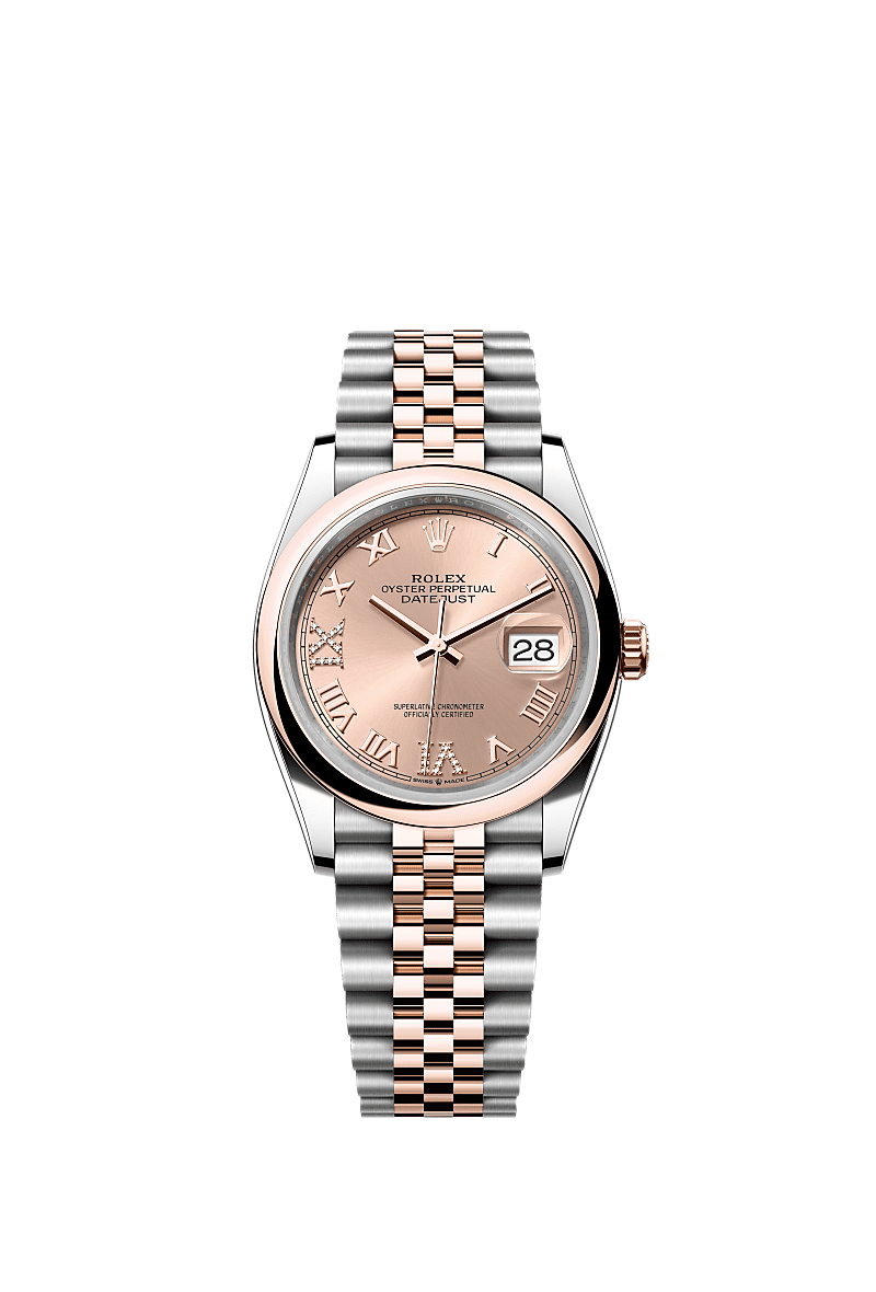 Rolex Two-Tone (RG/SS) Datejust - 36mm - Rosé-colour Diamond Dial - Jubilee