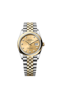 Rolex Two-Tone (YG/SS) Datejust - 36mm - Champagne-colour Diamond Dial - Jubilee