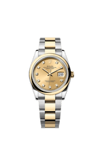 Rolex Two-Tone (YG/SS) Datejust - 36mm - Champagne-colour Diamond Dial - Oyster