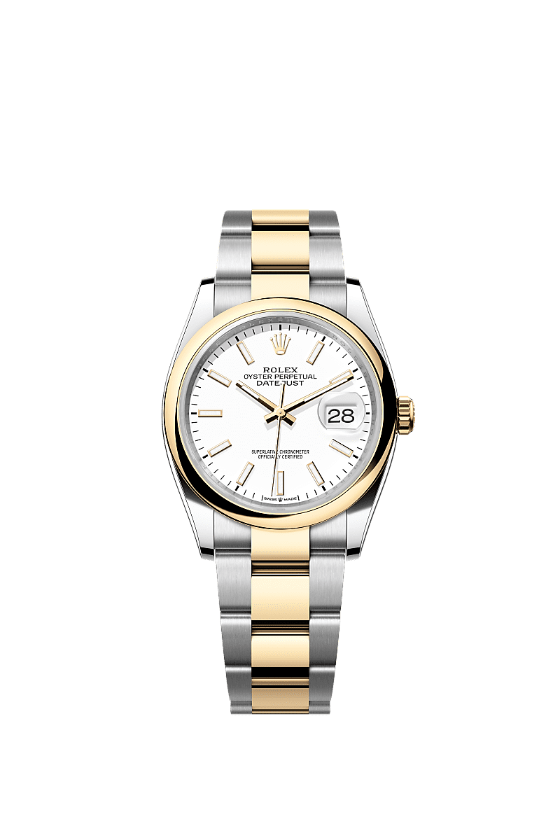 Rolex Two-Tone (YG/SS) Datejust - 36mm - White - Oyster