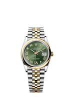 Rolex Two-Tone (YG/SS) Datejust - 36mm - Olive green Diamond Dial - Jubilee