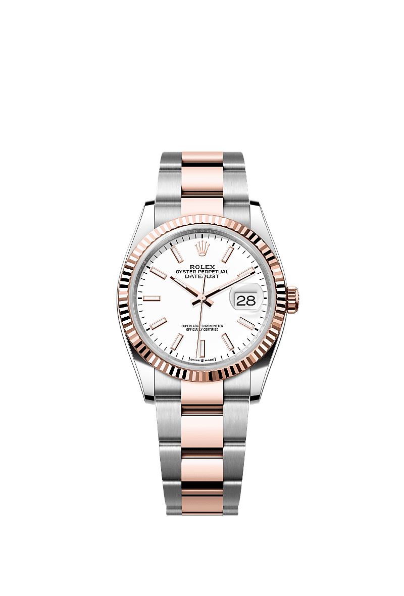 Rolex Two-Tone (RG/SS) Datejust - 36mm - White - Oyster