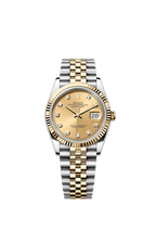 Rolex Two-Tone (YG/SS) Datejust - 36mm - Champagne-colour Diamond Dial - Jubilee